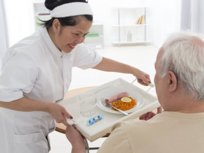 caregiver prepared meal for the patient